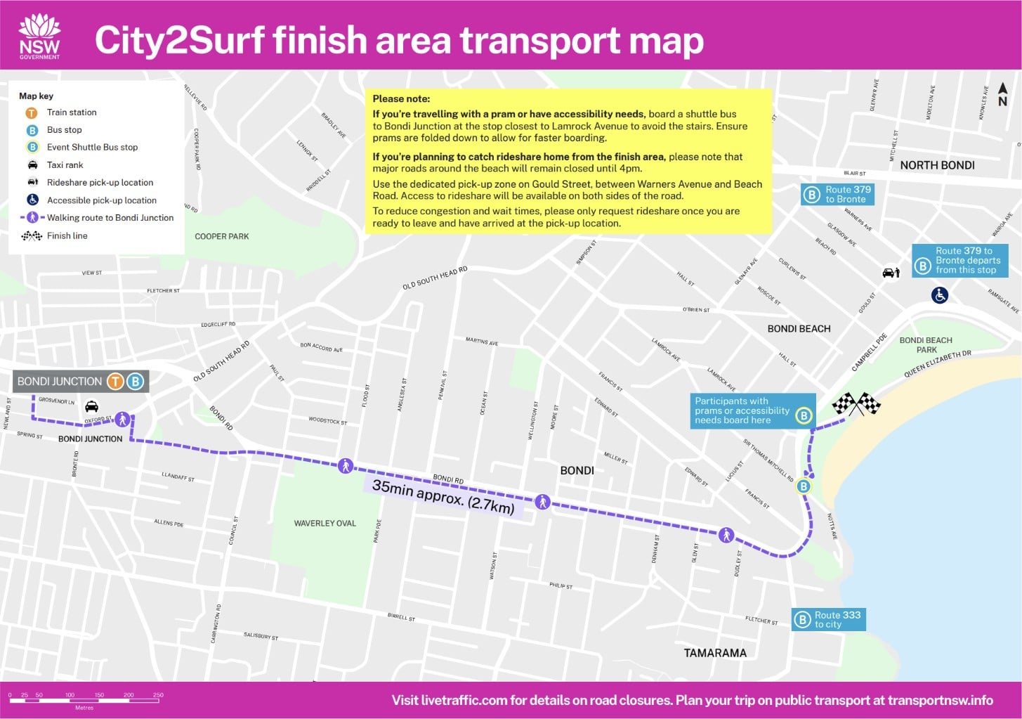 City2Surf Finish Area Transport Map page 0001 1